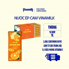 COMBO 4 HỘP NƯỚC VFRESH CAM ÉP 100% - HỘP GIẤY 1L