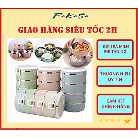 Hộp Cơm ( Cà Mèn ) Giữ Nhiệt Nhiều Tầng Có Thể Tách Rời Thành 1/2/3 Tầng Tùy Theo Nhu Cầu Mỗi Lần Sử Dụng - Hàng Chính Hãng  - 4 tầng màu ngẫu nhiên 