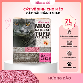 Cát Vệ Sinh Cho Mèo Miao 7L Hương Đào Cát Đậu Nành Khử Mùi Ít Bụi An Toàn MIAOCAT