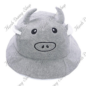Nón tai bèo con trâu dành cho bé từ 2 - 5 tuổi, thiết kế có tai và sừng độc đáo, ngộ nghĩnh - Hạnh Dương