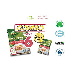 Combo 6 Gói Cháo Yến Mạch Thịt Heo Bằm Xuân An 40G (Tặng Kèm 1 Gói)