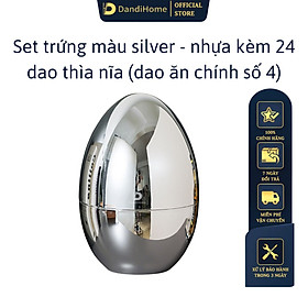 Set quà tặng quả trứng đựng 24 món dao thìa muỗng nĩa DandiHome cao cấp, sang trọng