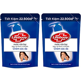 Combo 2 Nước rửa tay Lifebuoy sữa dưỡng ẩm túi 400g