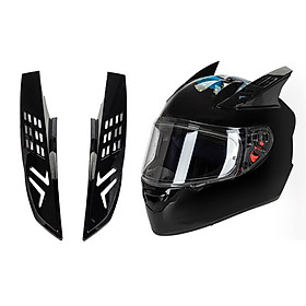 Plastic Motorcycle Helmet Ears Horns Protective Decorative Parts Black