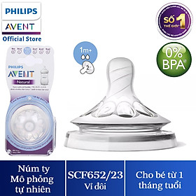 Núm ty Silicon mô phỏng tự nhiên hiệu Philips Avent cho trẻ sơ sinh - 652.23 từ 1 tháng tuổi
