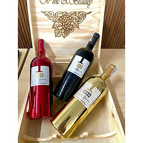 Mua Set quà tặng hộp gỗ 3 chai rượu vang Ý 1933 (Phiên bản Topaz  Ruby  Rosso)