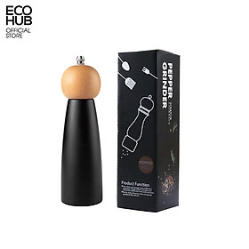 Dụng cụ xay tiêu đen và muối biển ECOHUB màu đen dạng đẹp cao cấp và sang trọng  (Pepper Grinder)