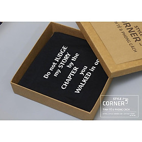 Áo thun Cotton hàng cao cấp Siêu thoáng mát Slogan 114b đen Style Corner