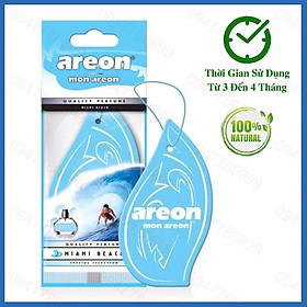 Lá thơm treo ô tô Areon Miami Beach  hương biển Miami  Tươi Mát  Sảng Khoái