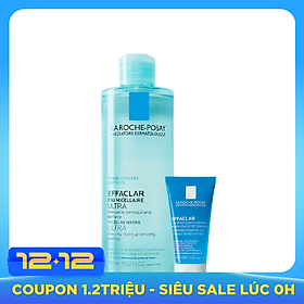 Bộ sản phẩm nước tẩy trang làm sạch sâu giàu khoáng dành cho da dầu mụn La Roche Posay Effaclar Micellar Water Oily Skin