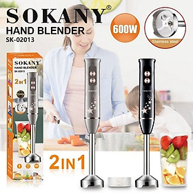 Mua Máy xay cầm tay SOKANY SK-02013  công suất 600W nhỏ gọn chống văng tiện lợi dễ vệ sinh - HÀNG CHÍNH HÃNG - DELIYA
