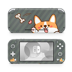 Mua Skin decal dán Nintendo Switch Lite mẫu Corgi Hello sọc xám (dễ dán  đã cắt sẵn)