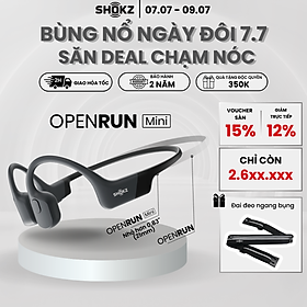 Tai Nghe Bluetooth Thể Thao Dẫn Truyền Âm Thanh Qua Xương SHOKZ OPEN RUN MINI S803 - Hàng Chính Hãng - Kháng nước IP67 - Sạc nhanh- Pin sử dụng trong 8 tiếng - Màu đen