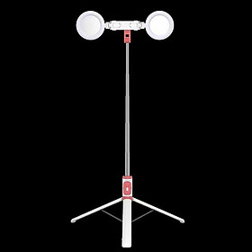 Gậy chụp ảnh selfie 3 chân kéo dài 170cm, có 2 bóng đèn LED trợ sáng và Bluetooth điều khiển từ xa lên đến 10 mét - ĐEN