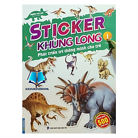 Sách - Sticker khủng long: Phát triển trí thông minh cho trẻ 1 (8 trang sticker dán hình)