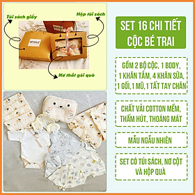 Set Quà Tặng Sơ Sinh Đầy Tháng 16 Chi Tiết Ngắn Tay Cho Bé Trai NB House Kids (Mẫu Ngẫu Nhiên)