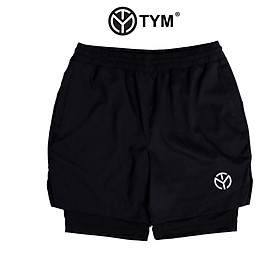 Quần tập Gym Thể Thao Nam 2 lớp TYM có 2 túi trước - vải CoolMax Mềm mại Thấm hút Co dãn tốt QMT003 - TYM FASHION