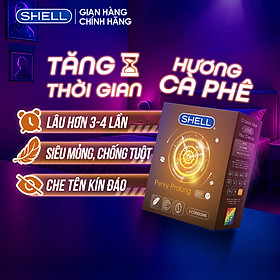 Bao cao su Shell Perky Prolong kéo dài thời gian, hương cà phê - Hộp 3 cái | SHELL CHÍNH HÃNG