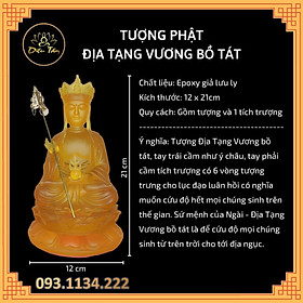 Tượng địa tạng vương bồ tát – tượng phật Địa Tạng lưu ly màu vàng cao 21cm đồ thờ cúng phong thủy shop Diệu Tâm