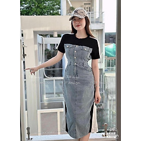 VÁY ĐI CHƠI, VÁY PHA BÒ VIỀN TRẮNG TAY NGẮN DÁNG DÀI SIÊU HOT