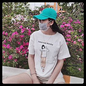 Áo phông unisex tay lửng in Cô Gái đẹp hàng chuẩn Quảng Châu 3158 cao cấp thời trang nam nữ giá rẻ