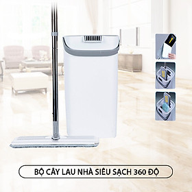 Cây lau nhà siêu sạch MyJae 360 độ, bông lau sợi siêu mảnh, thùng lau 2 ngăn giặt - vắt nhanh, hiệu quả, thiết kế tinh tế, nhỏ gọn, tiện dụng (tặng kèm 1 bông lau)