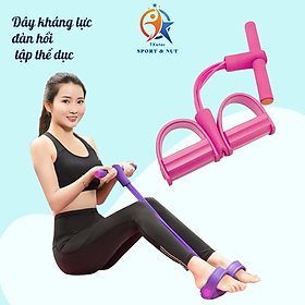 Dây kháng lực tập gym dây kéo tập yoga 4 ống TXstar có bàn đạp hỗ trợ tập tại nhà hiệu quả