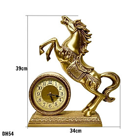 Đồng hồ để bàn con ngựa thuần đồng DH54 mag phong cách tân cổ điển sang trọng