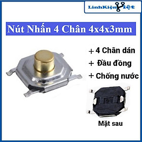 Mua Nút nhấn 4 chân SMD 4x4x3mm đầu đồng chống nước