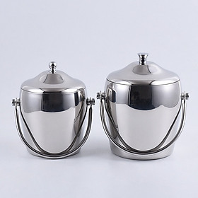 Mua Xô Đá Inox #304 Bóng Cao Cấp Giữ Nhiệt 2 Lớp   Chất Liệu Dày