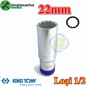 Mua Tuýp 22mm 1/2 Kingtony 423022M loại dài 77mm 12 cạnh màu trắng