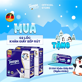 [MUA 2 LỐC TẶNG 1 GÓI GIẤY RÚT] Khăn Giấy Lau Bếp Dạng Gói Rút Tempo Siêu Thấm Hút, Bền Dai, Thương Hiệu Đức