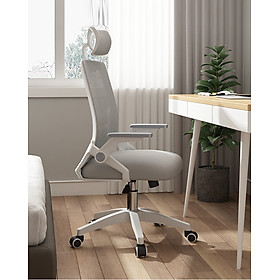 Hình ảnh Siêu Phẩm Độc Quyền Ghế Văn Phòng Thông Minh Tay Cất Gọn AZP FURNITURE Ergonomic AZP-98723 XÁM - Style Đương Đại