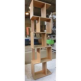 Kệ gỗ sách Ziczac, kệ sách nghệ thuật 3-4-5 tầng. Gỗ MDF phủ melatium cao cấp HC-99