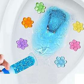 Gel thơm khử trùng bồn cầu gel khử mùi bồn cầu dạng thạch hình bông hoa tạo mùi thơm cho toilet