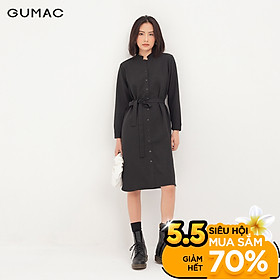Đầm sơ mi cổ trụ GUMAC DA1241