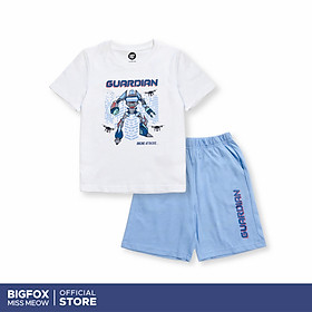 Bộ bé trai mùa hè Bigfox Miss Meow size đại áo cộc tay thun cotton mặc nhà cho trẻ em nam 3-11 tuổi