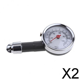 2xPortable Accurate Motor Car Tyre Tire Air Pressure Gauge Dial Meter Tester