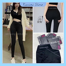 Quần legging nữ cạp cao gen bụng siêu tôn dáng Kanimi, chất umi loại 1 đẹp