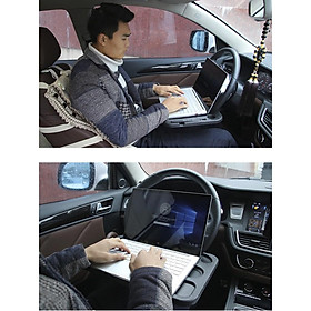 Mua Bàn ăn treo vô lăng và để laptop ABS Japan ( Đen / Xám ) - Home and Garden