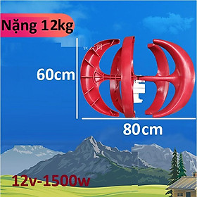 Máy phát điện gió 300w đến 1800w, 12VDC đến 48VDC, 5 cánh + Sạc