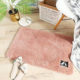 Mua Thảm Lông Lau Chân Chống Trượt Thấm Hút Hitme Màu Đỏ Đào 40x60cm