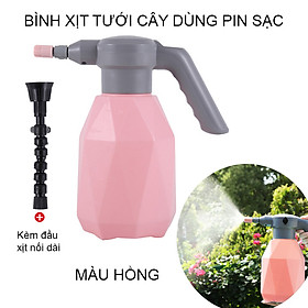 Bình xịt tưới cây dùng pin sạc, có điều chỉnh chế độ phun, kèm đầu nối dài, dung tích 2 lit