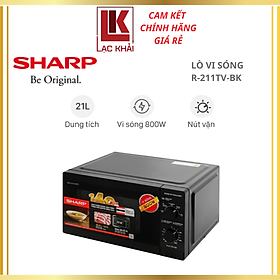 Lò vi sóng cơ không nướng Sharp R-211TV-BK 21 lít - Hàng chính hãng - Bảo hành 12 tháng