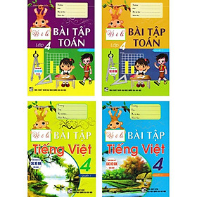 Sách - Vở Ô Li Bài Tập Môn Toán + Tiếng Việt Lớp 4 - Combo 4 Cuốn - Dùng Chung Các Bộ SGK Hiện Hành - Hồng Ân