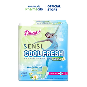 Băng vệ sinh mát dịu siêu mỏng có cánh Diana SenSi Cool Fresh (8 Miếng)