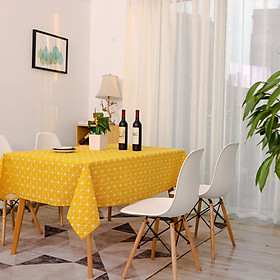 Mua Khăn Trải Bàn Bố Gai In Màu Caro Vàng