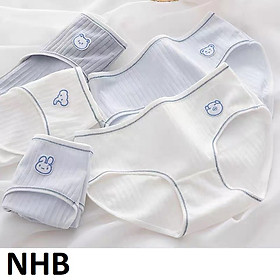 Combo 5 Quần Lót Nữ cotton kẻ sọc - Quần lót họa tiết động vật dễ thương, đáy may kháng khuẩn cao cấp thương hiệu BAW G02