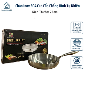 Mua Chảo Inox 304 Cao Cấp Chống Dính Tự Nhiên  Đúc Liền Nguyên Khối  Dùng Cho Mọi Loại Bếp  Công Nghệ Đức - HÀNG CHÍNH HÃNG MINIIN