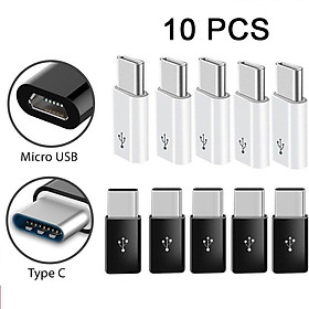 10 Cái USB 3.1 USB-C Type C Bộ Chuyển Đổi Đầu Nam Sang Micro USB Cái 8 Bộ Chuyển Đổi Cung Cấp Bộ Sạc Đầu Phụ Kiện Đầu Nối